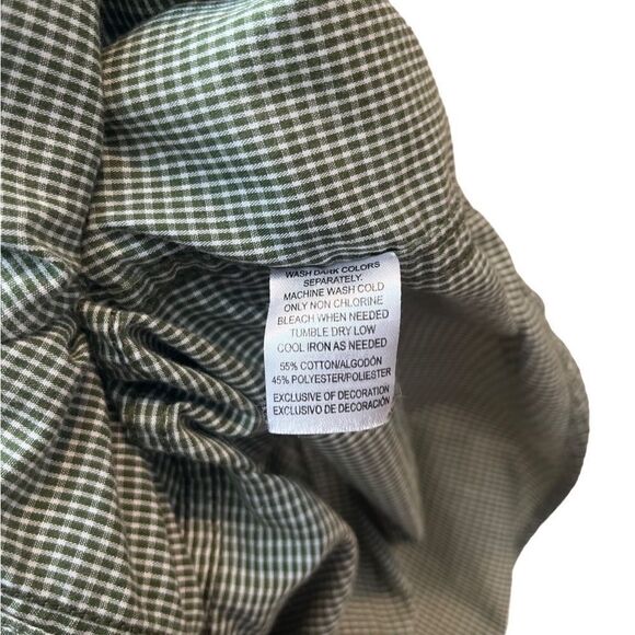 Mossy Oak green plaid MD short sleeved button front shirt - Picture 7 of 9
